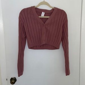 Abound Pink cropped cardigan womens sz S